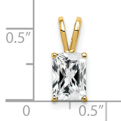 14K 8x6mm Emerald Cut Cubic Zirconia pendant