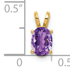 14K 7x5mm Oval Amethyst pendant
