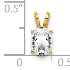 14K 7x5mm Oval Cubic Zirconia pendant