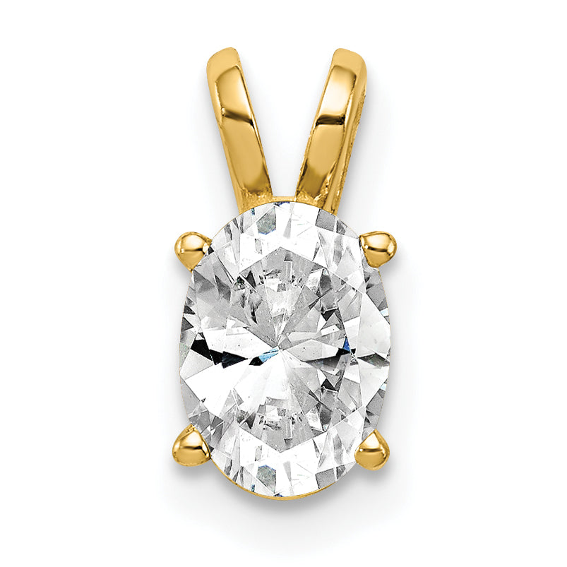 14k 7x5mm Oval Cubic Zirconia pendant
