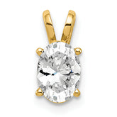 14k 7x5mm Oval Cubic Zirconia pendant