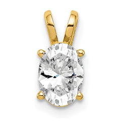 14k 7x5mm Oval Cubic Zirconia pendant