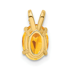 14K 8x6mm Oval Citrine pendant