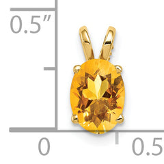 14K 8x6mm Oval Citrine pendant