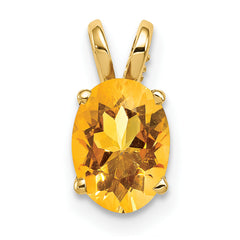 14k 8x6mm Oval Citrine pendant