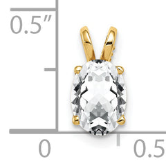14K 8x6mm Oval Cubic Zirconia pendant