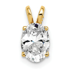 14k 8x6mm Oval Cubic Zirconia pendant