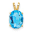 14k 9x7mm Oval Blue Topaz pendant
