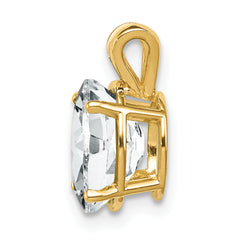 14K 9x7mm Oval Cubic Zirconia pendant