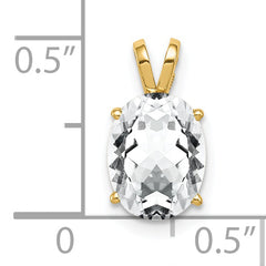 14K 9x7mm Oval Cubic Zirconia pendant