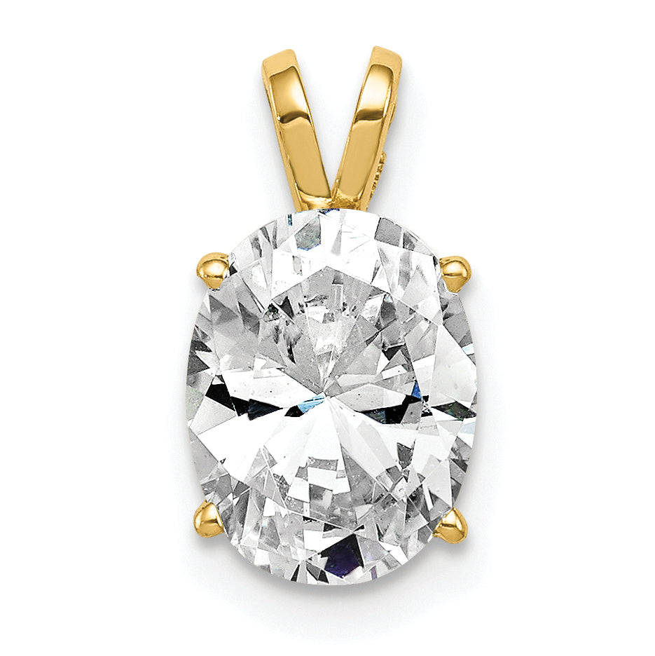 14k 9x7mm Oval Cubic Zirconia pendant