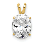 14k 9x7mm Oval Cubic Zirconia pendant