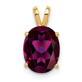 14k 9x7mm Oval Rhodolite Garnet pendant