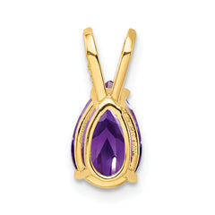 14K 9x6mm Pear Amethyst pendant