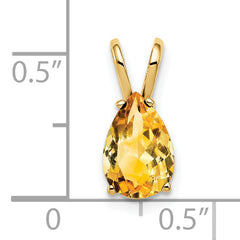 14K 9x6mm Pear Citrine pendant