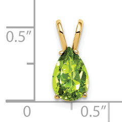 14K 9x6mm Pear Peridot pendant