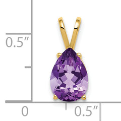 14K 10x7mm Pear Amethyst pendant