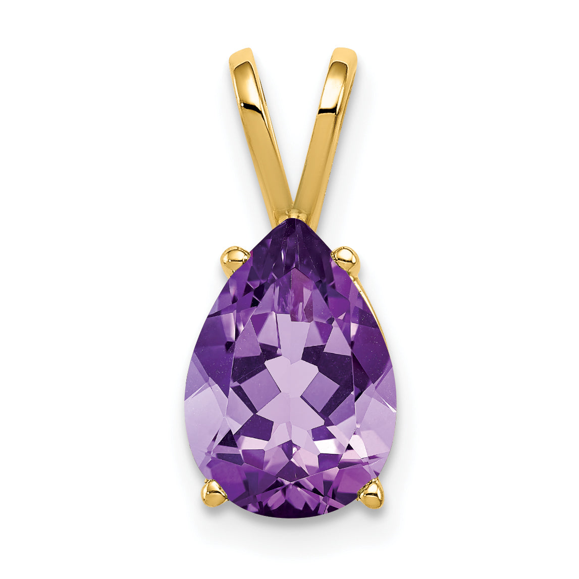 14k 10x7mm Pear Amethyst pendant