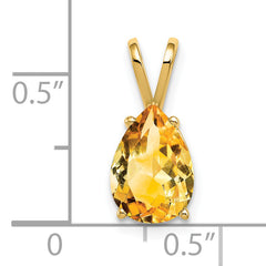 14K 10x7mm Pear Citrine pendant