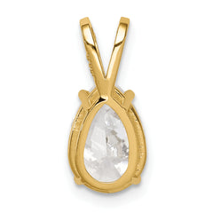 14K 10x7mm Pear Cubic Zirconia pendant