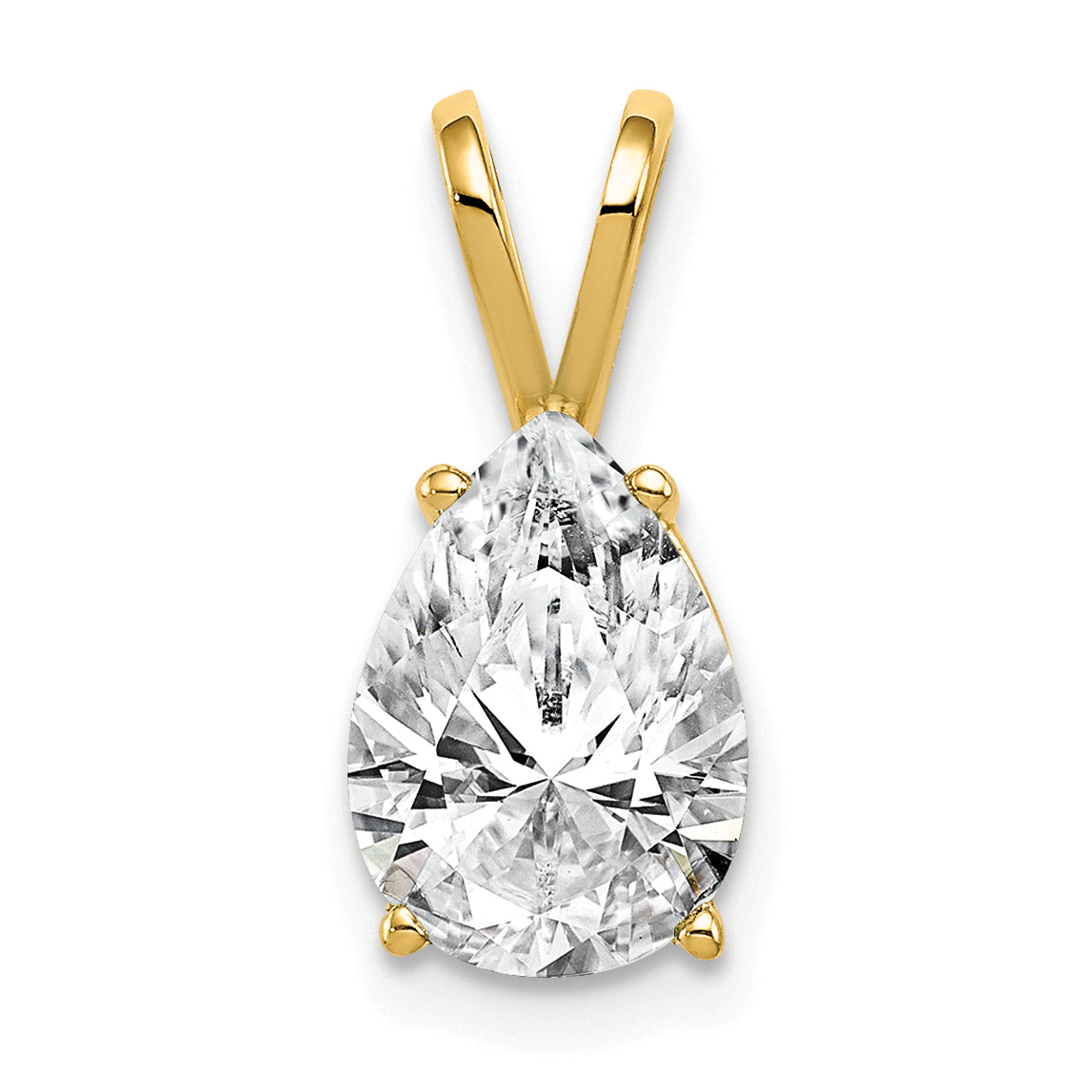 14k 10x7mm Pear Cubic Zirconia pendant