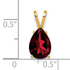 14K 10x7mm Pear Garnet pendant