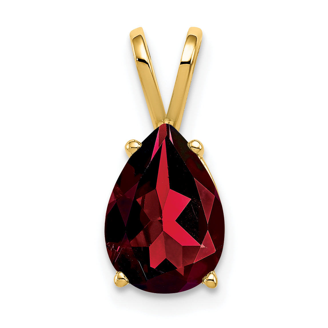 14k 10x7mm Pear Garnet pendant