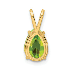 14K 10x7mm Pear Peridot pendant