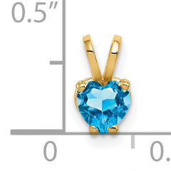 14K 5mm Heart Blue Topaz pendant