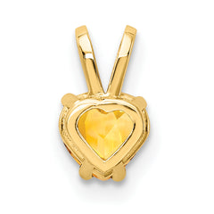 14K 5mm Heart Citrine pendant