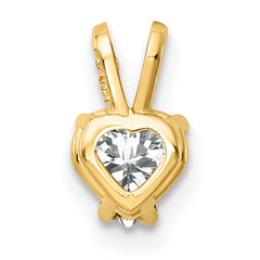 14K 5mm Heart Cubic Zirconia pendant