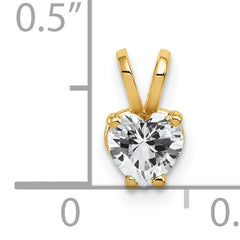 14K 5mm Heart Cubic Zirconia pendant
