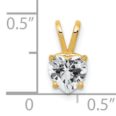 14K 6mm Heart Cubic Zirconia pendant