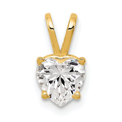 14k 6mm Heart Cubic Zirconia pendant