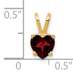 14K 6mm Heart Garnet pendant