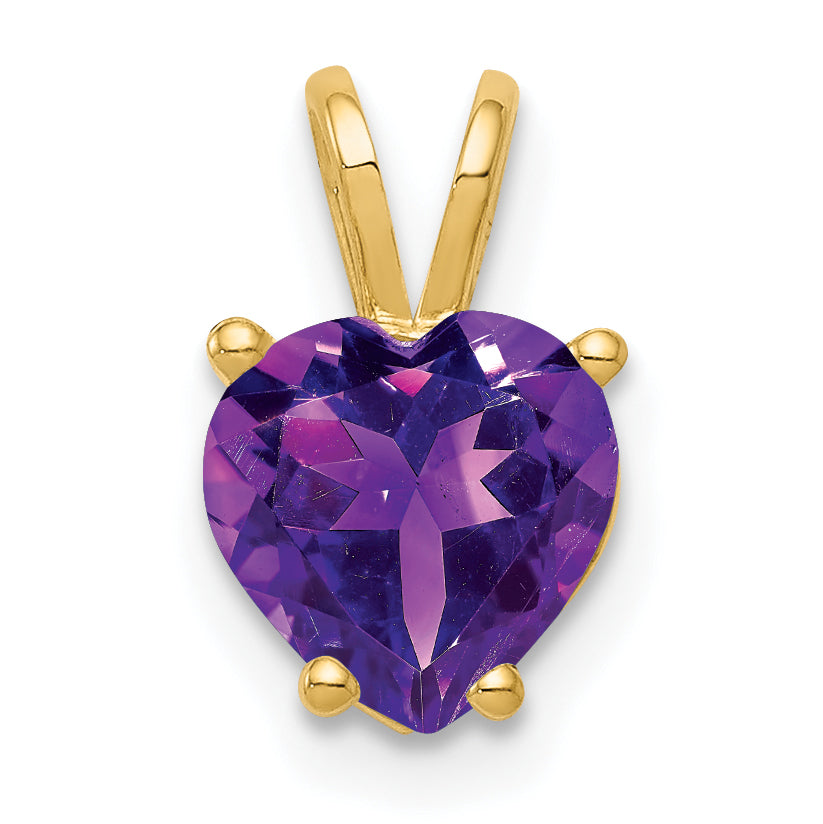14k 7mm Heart Amethyst pendant