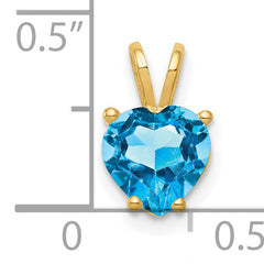 14K Blue Topaz Diamond pendant