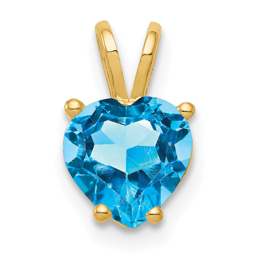 14k Blue Topaz pendant