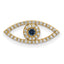 Evil Eye Sapphire & Diamond Chain Slide in 14K Yellow Gold, 7mm (1/6 ct. tw.) - Sophia Jewelers