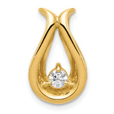 14k 3.4mm VS Diamond Teardrop Shape Chain Slide