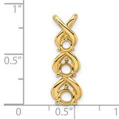 14k Holds 3 Stone Criss-Cross Chain Slide Mounting (No Stone Included)