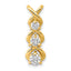 14k VS Diamond 3 Stone Criss-Cross Chain Slide
