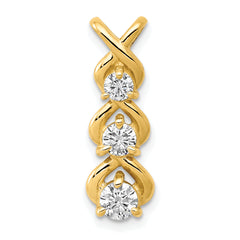 14k VS Diamond 3 Stone Criss-Cross Chain Slide