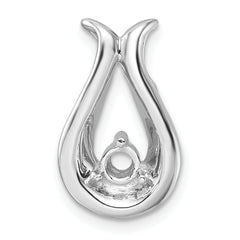 14k White Gold Holds 3.4mm Stone, Teardrop Shape Chain Slide Mounting