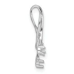 14k White Gold Holds 3-1.6mm Stone Twisted Chain Slide Mounting (No Stone Included)