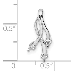 14k White Gold Holds 3-1.6mm Stone Twisted Chain Slide Mounting (No Stone Included)