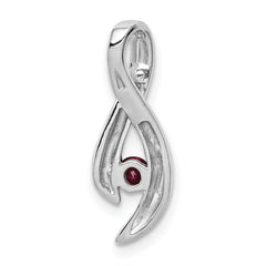 14K White Gold 3mm Ruby Pendant