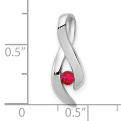 14K White Gold 3mm Ruby Pendant
