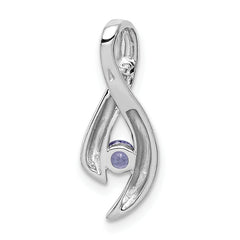 14K White Gold 3mm Tanzanite Pendant
