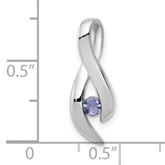 14K White Gold 3mm Tanzanite Pendant